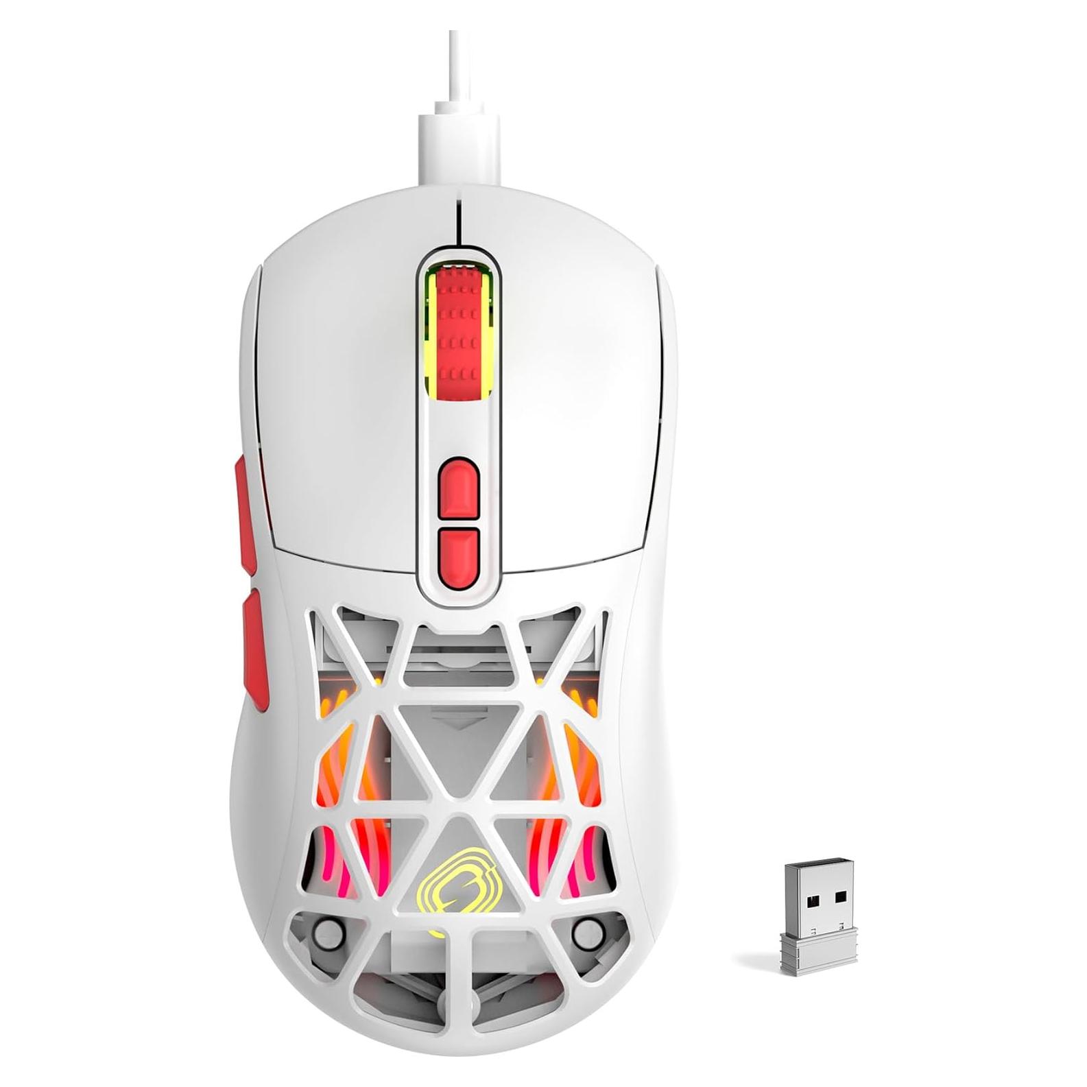 Ratón Gaming Inalámbrico Sades M02 RGB 10000 DPI Recargable