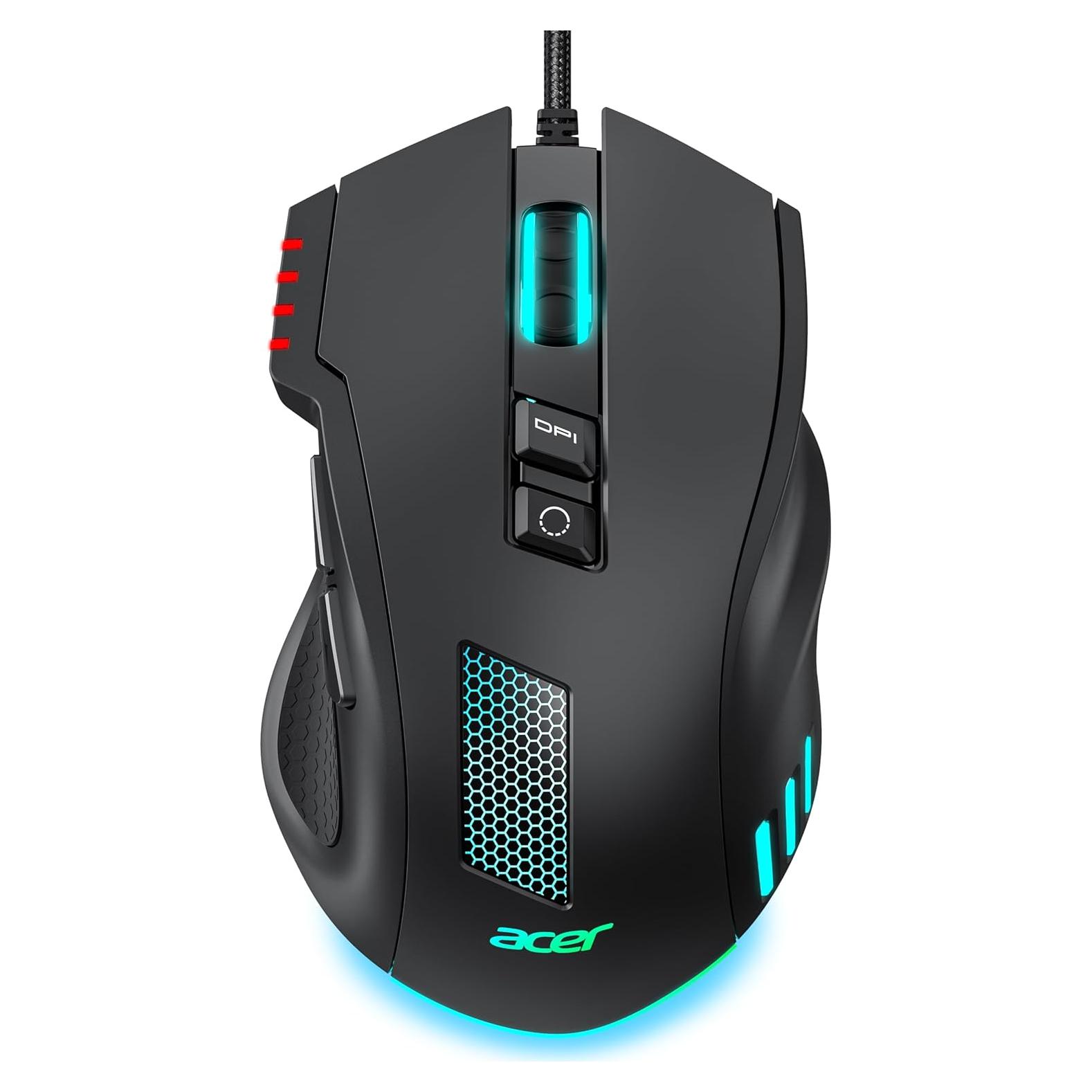 Ratón Gaming con Cable Acer OMW317 12800 DPI RGB Ergonómico