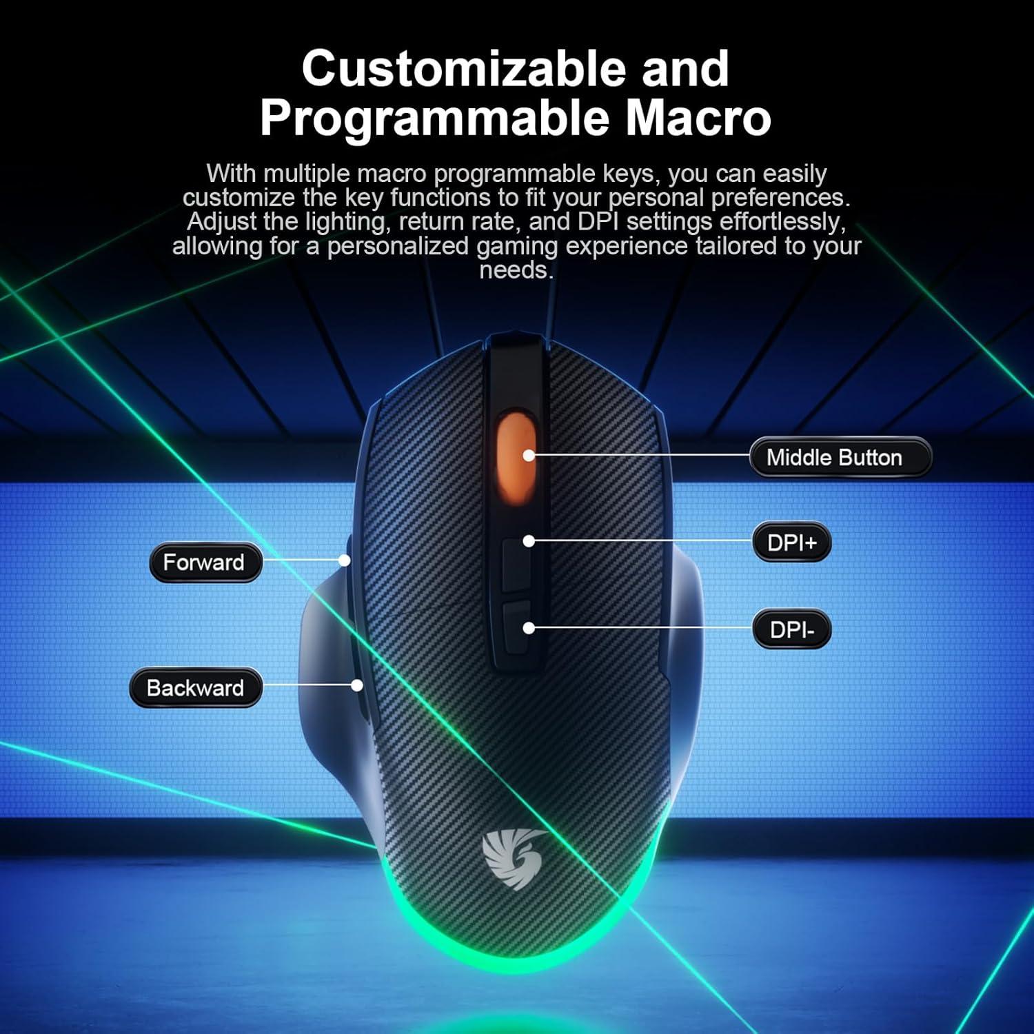 Ratón Gaming Inalámbrico Chatreey PM02 12800DPI Ergonómico