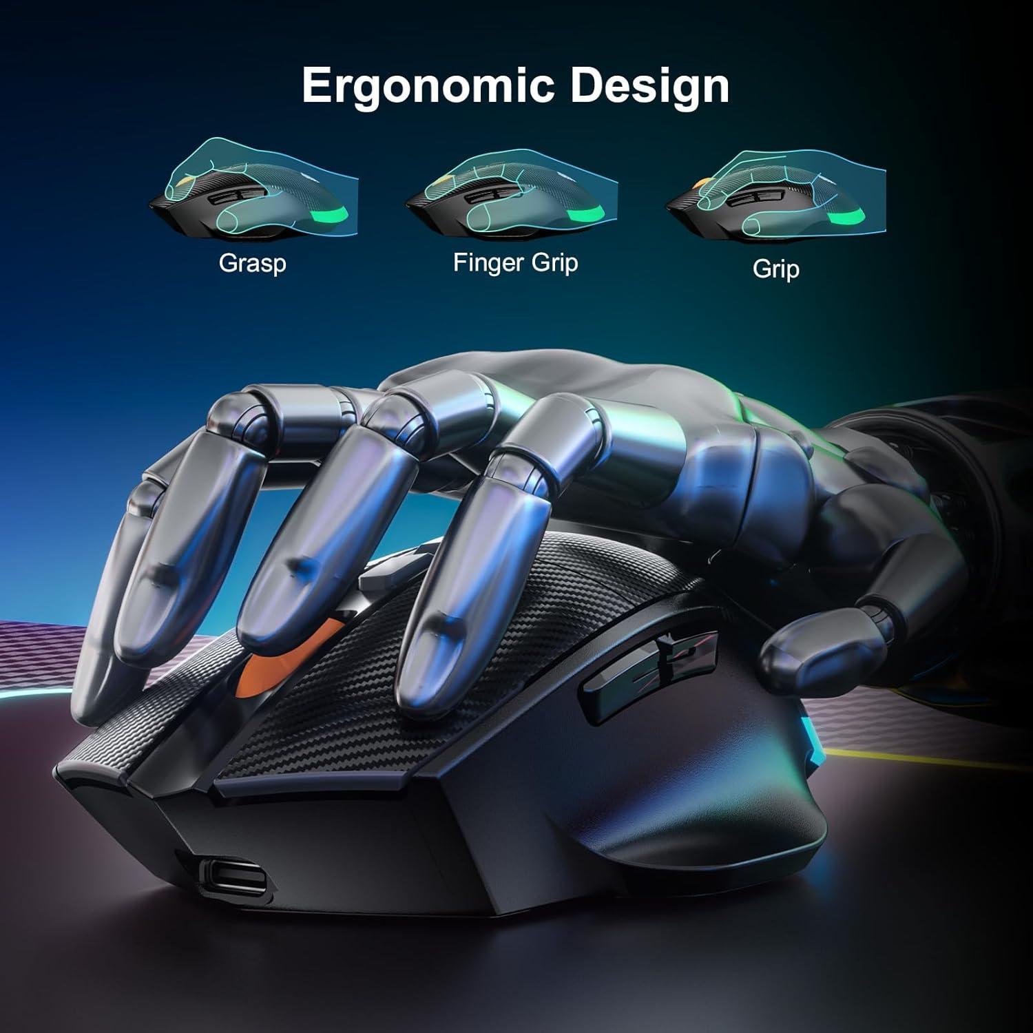 Ratón Gaming Inalámbrico Chatreey PM02 12800DPI Ergonómico