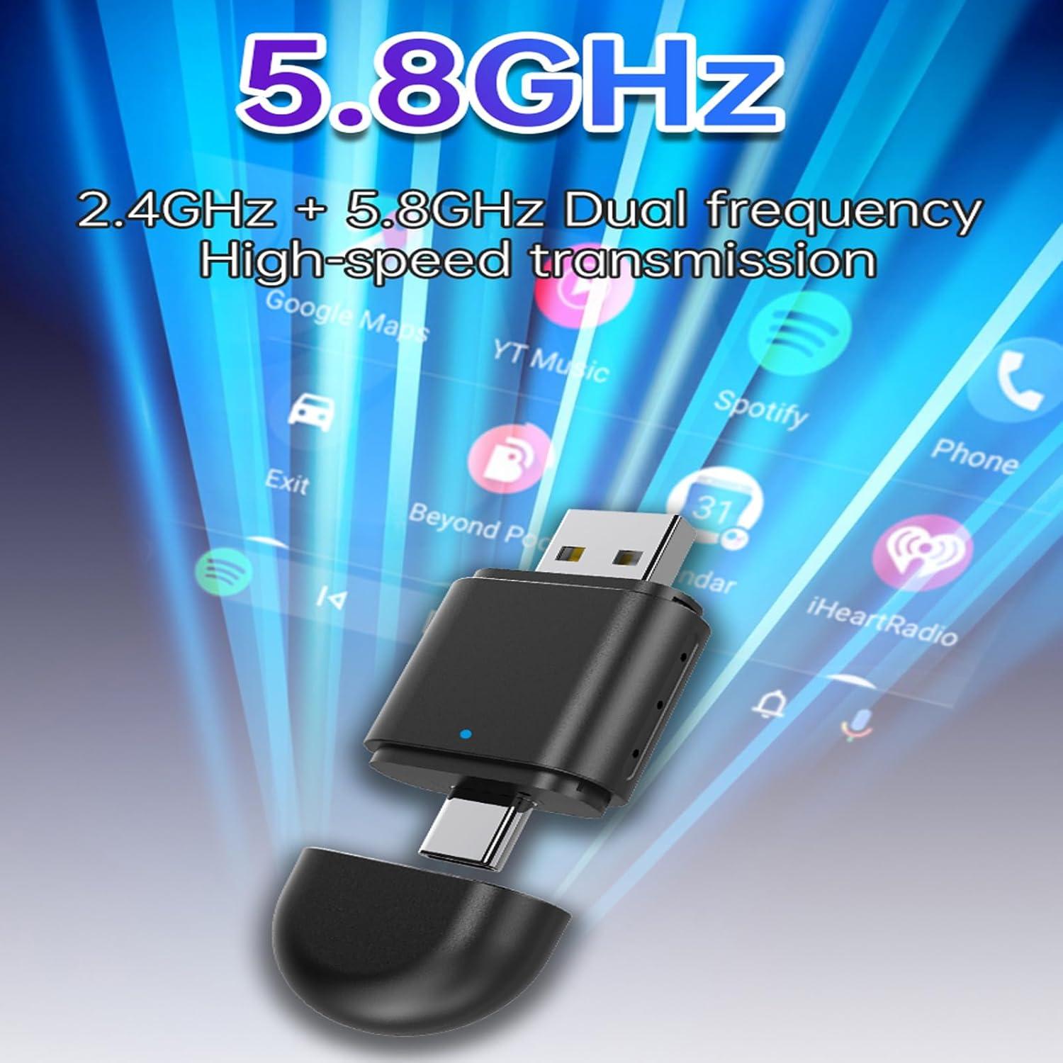 Adaptador Inalámbrico CarPlay y Android Auto SANNWEEN 2-en-1