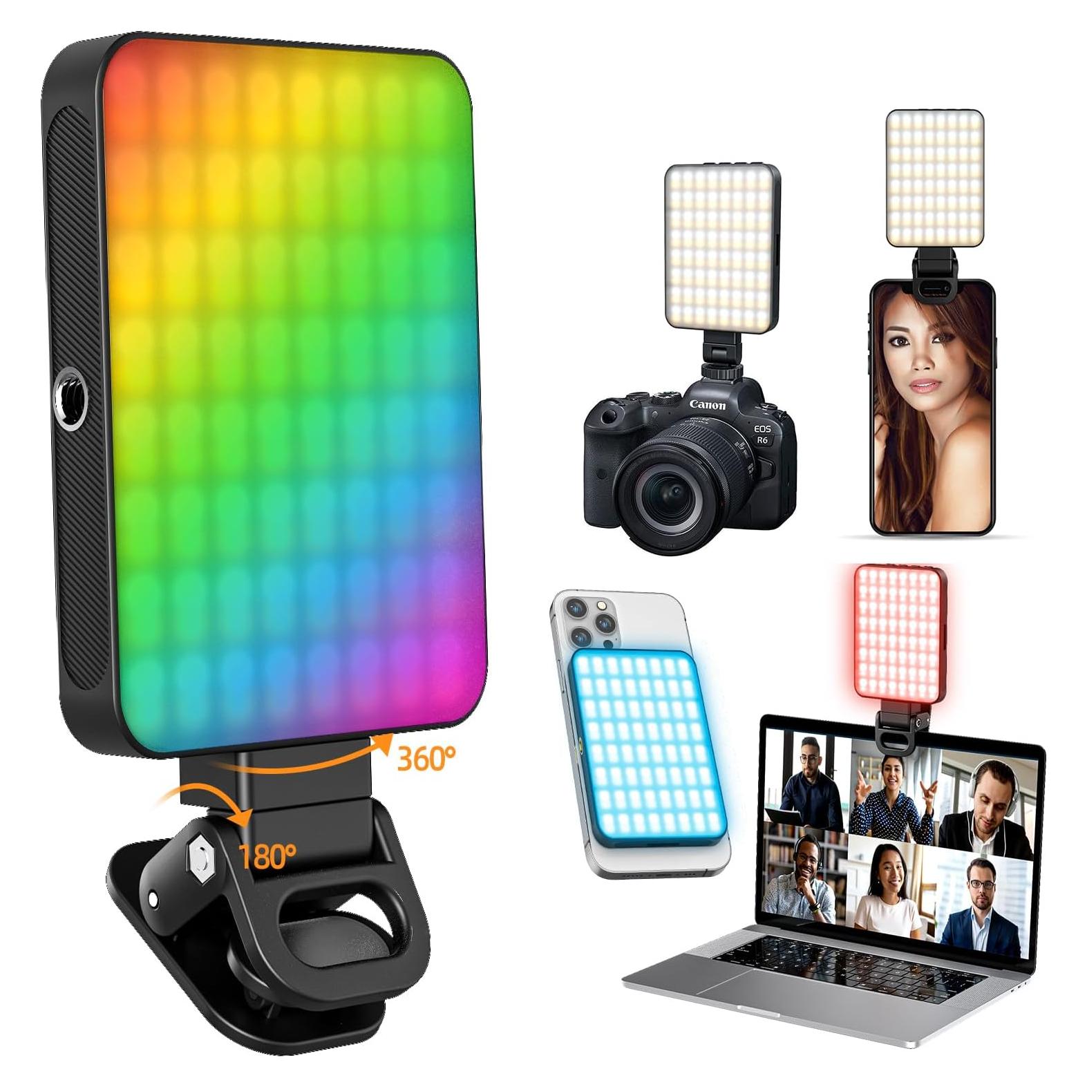 Luz de Selfie Magnética RGB PORTEFELL, 9 Modos, 136 LED