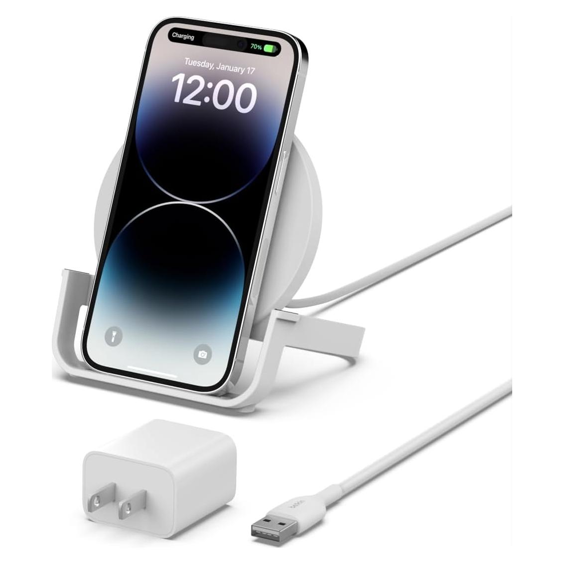 Cargador Inalámbrico Rápido 10W Belkin - Soporte Qi Blanco