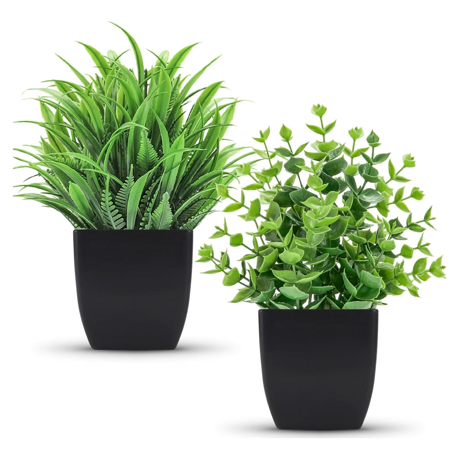 Plantas Artificiales Der Rose 2 Pack en Macetas Negras 18 cm