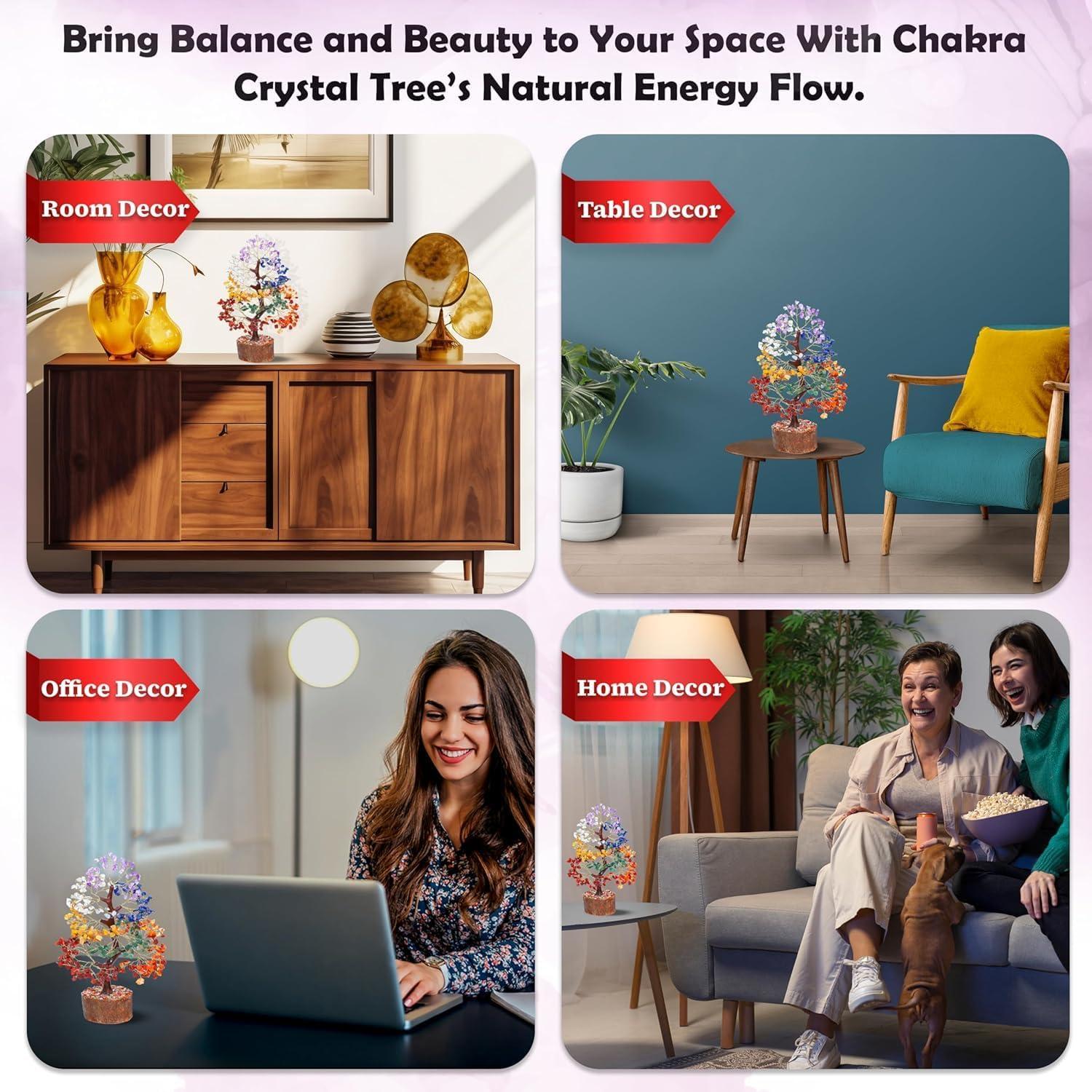 Árbol de Cristales Sanadores Crocon 7 Chakras 27.94 cm