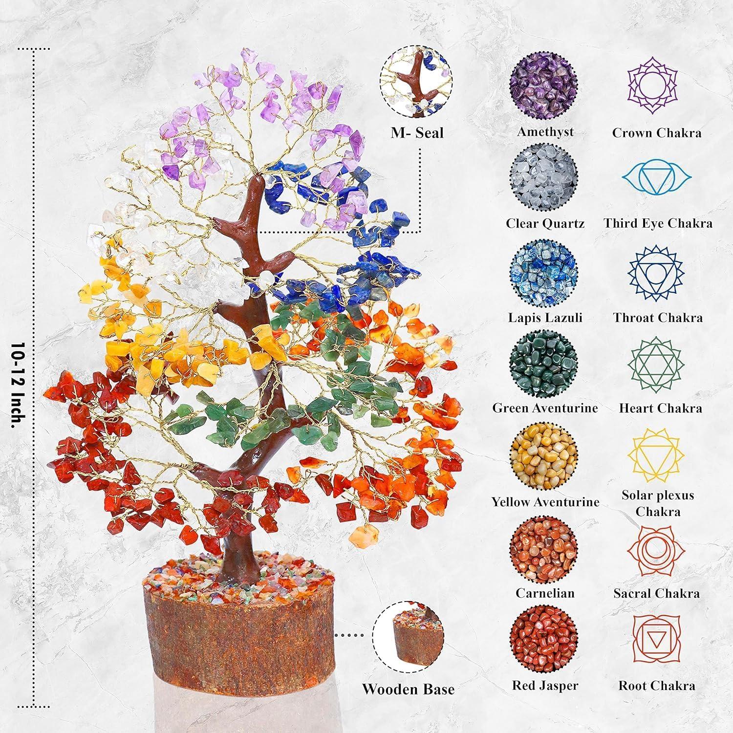 Árbol de Cristales Sanadores Crocon 7 Chakras 27.94 cm