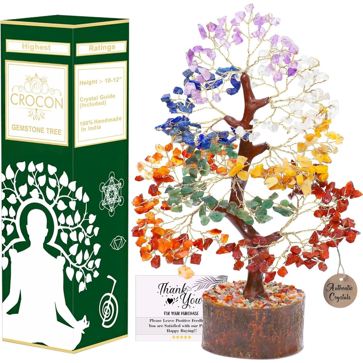 Árbol de Cristales Sanadores Crocon 7 Chakras 27.94 cm