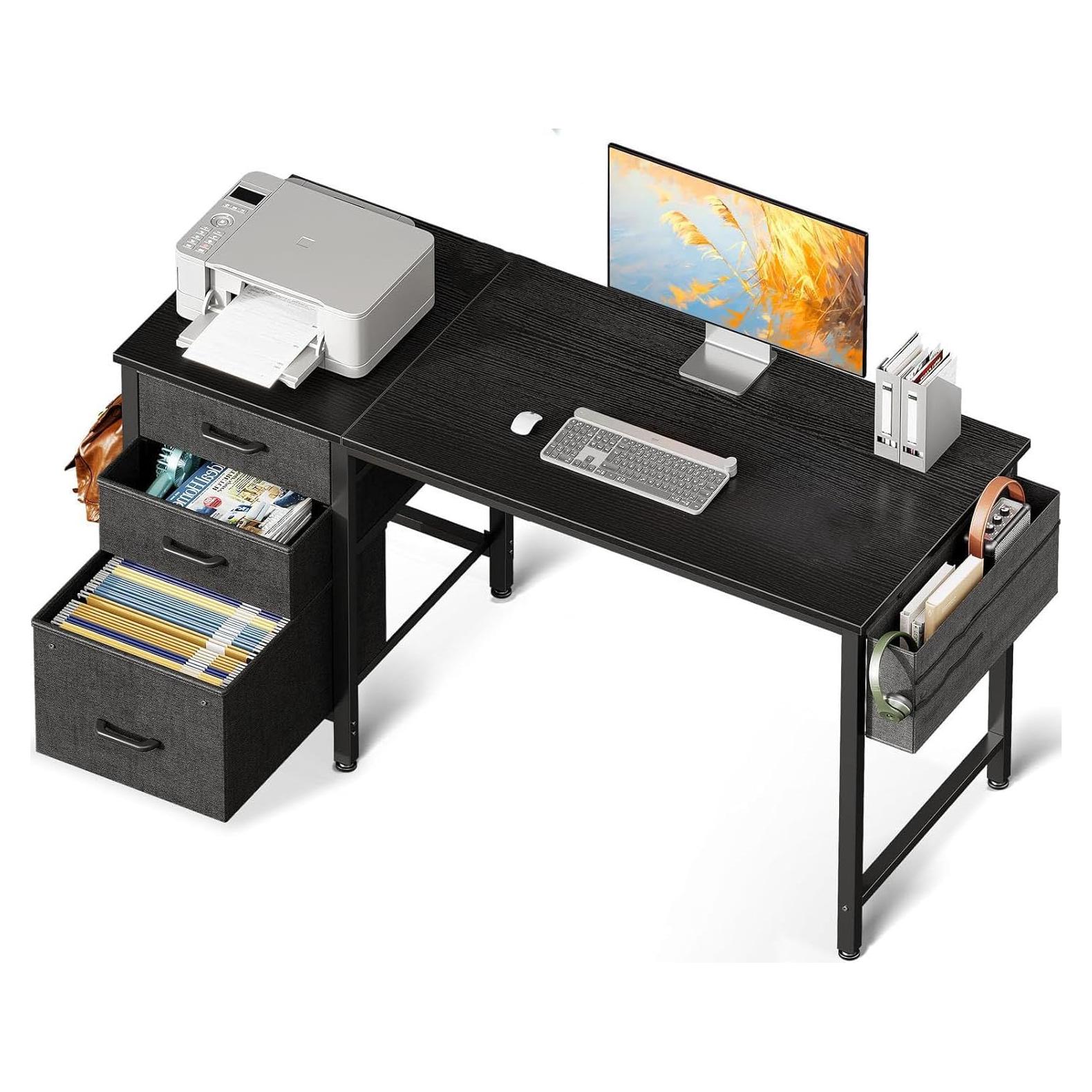 Escritorio Casaottima 120 cm con Cajones de Tela y Archivador