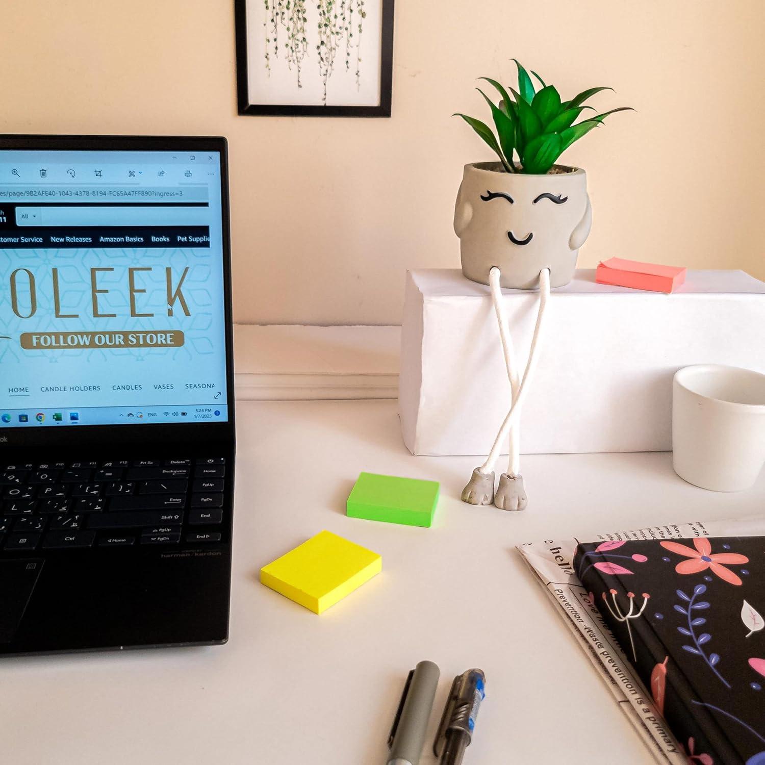 OLEEK Set de 3 Suculentas Artificiales para Oficina - Decoración