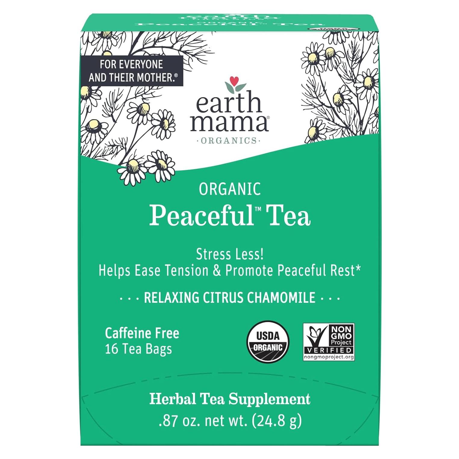 Té Orgánico Peaceful Mama Earth Mama | 16 Bolsitas Calmantes
