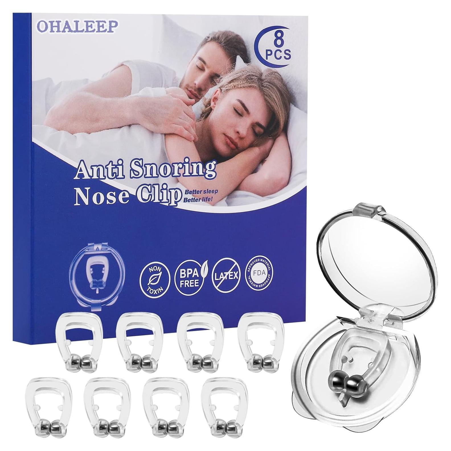 Clip Nasal Anti Ronquidos OHALEEP Silicona Ajustable Blanco M