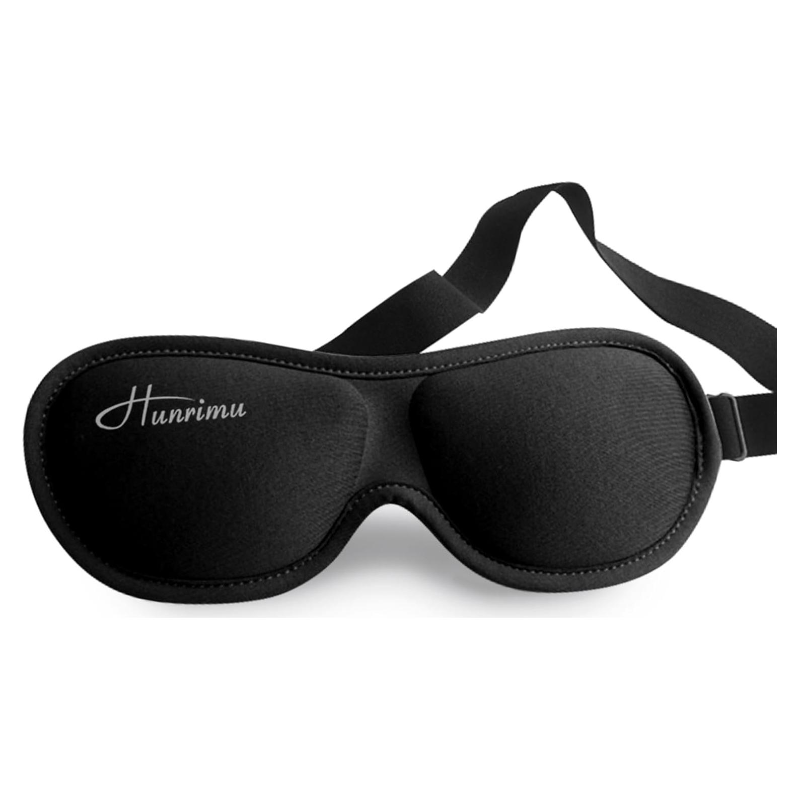 Máscara de Sueño 3D Hunrimu para Dormir y Viajar - Negro