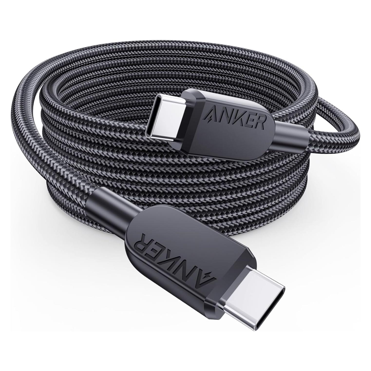 Cable USB C a USB C Anker 2m 240W Carga Rápida Negro