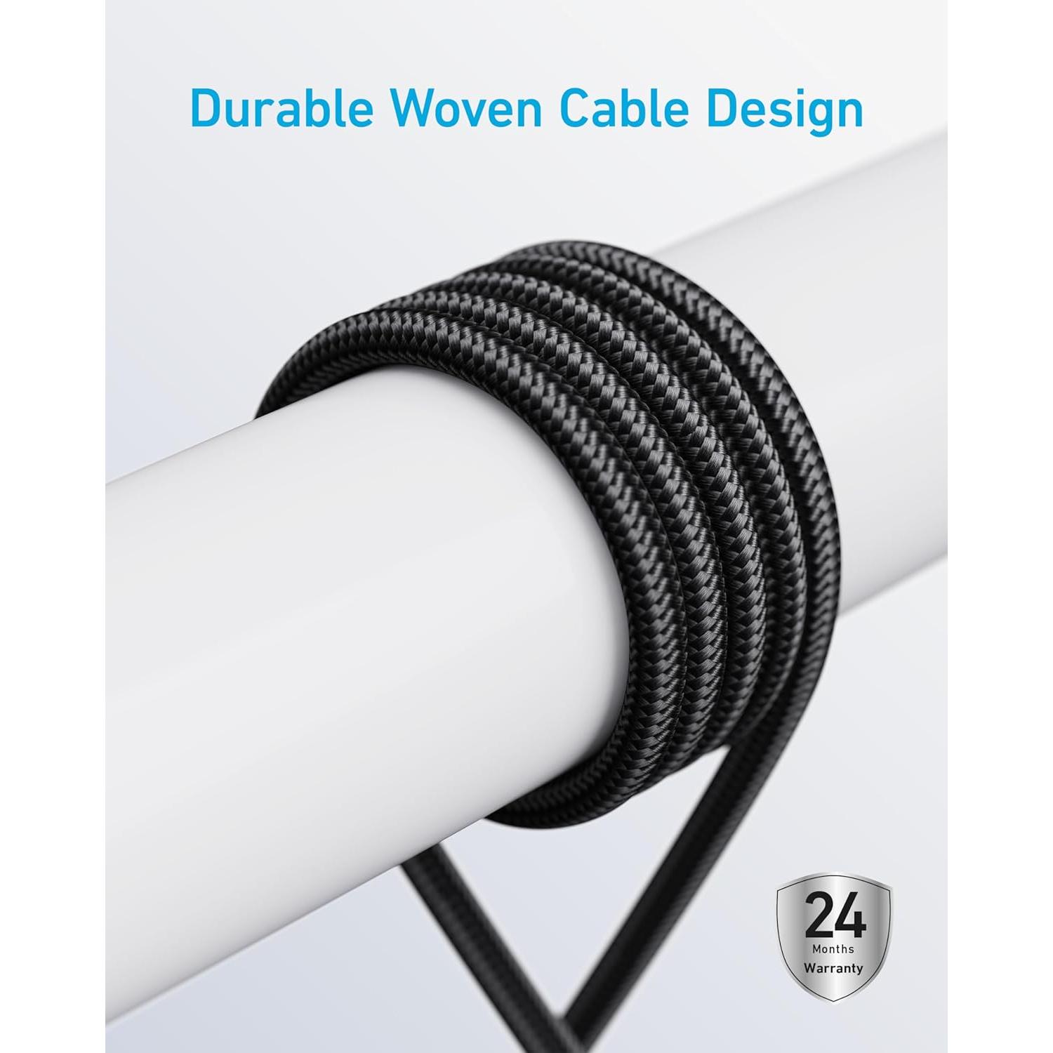 Cable USB C a USB C Anker 2m 240W Carga Rápida Negro