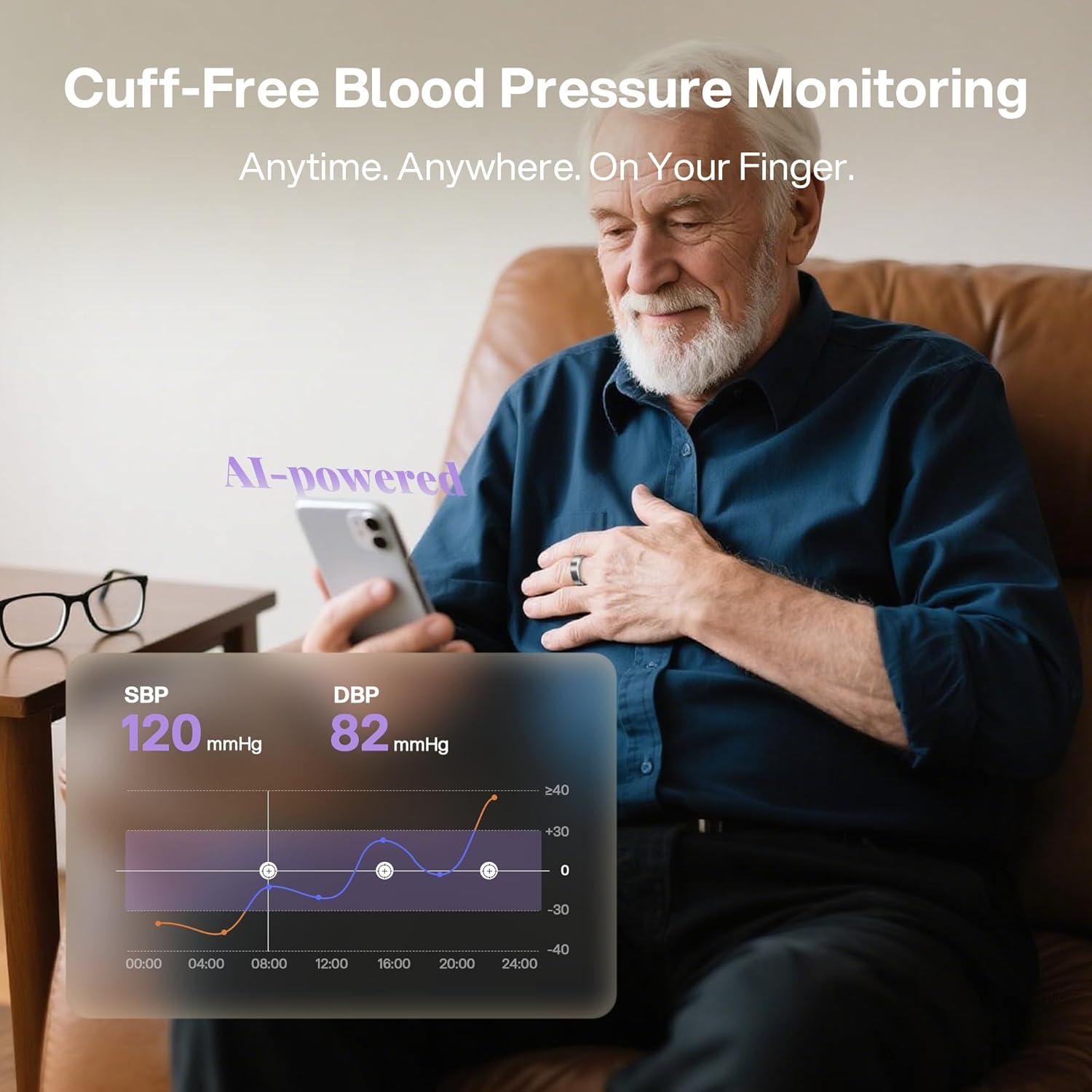 Anillo Inteligente Circul Gris Espacial S - Monitoreo Salud 24/7