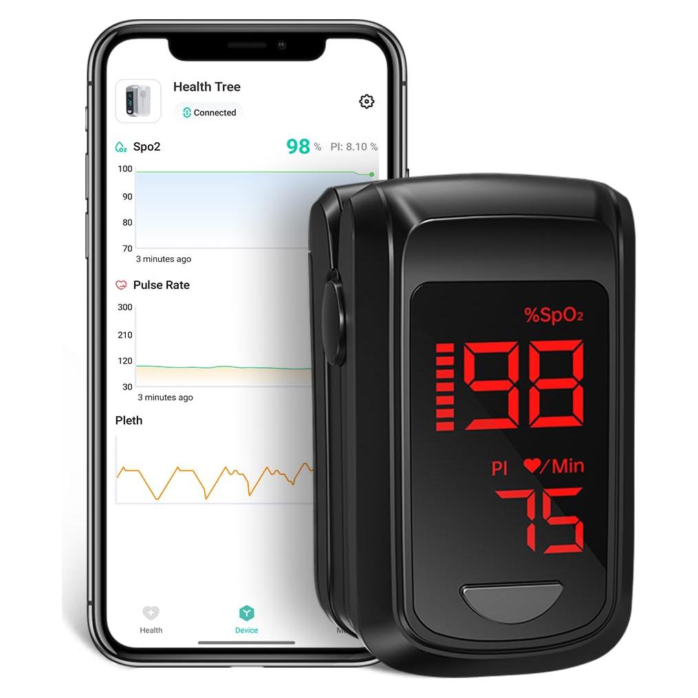 Oxímetro de Pulso Bluetooth HOLFENRY - Medición SpO2 y Tasa de Pulso