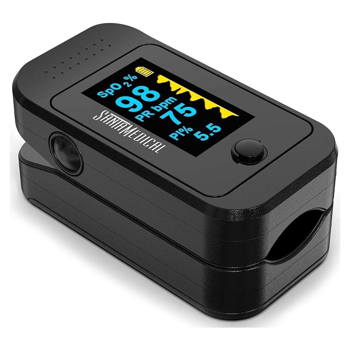 Oxímetro de Pulso Santamedical SM-519BR-BL OLED con Estuche