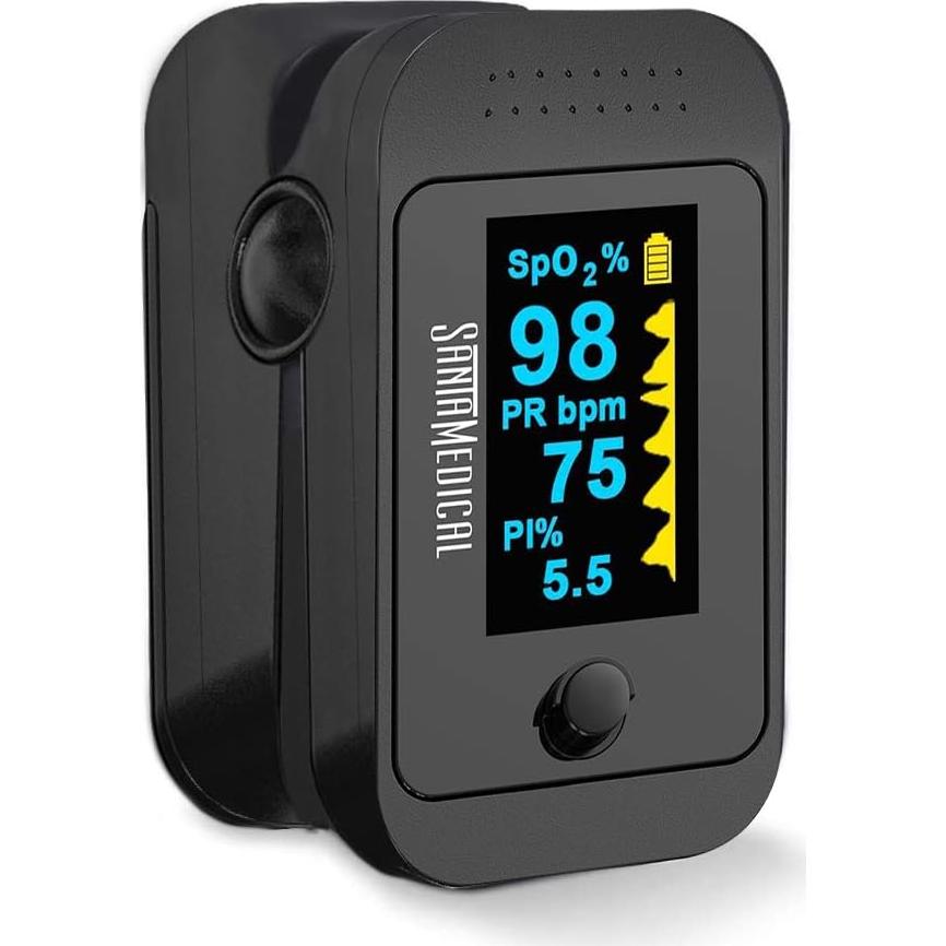 Oxímetro de Pulso Santamedical SM-519BR-BL OLED con Estuche