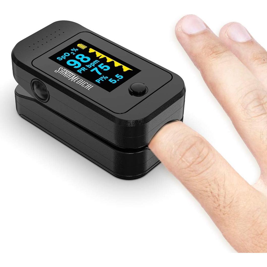 Oxímetro de Pulso Santamedical SM-519BR-BL OLED con Estuche