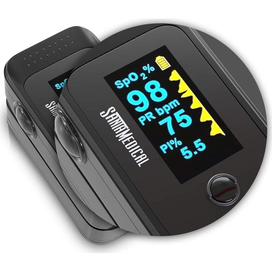 Oxímetro de Pulso Santamedical SM-519BR-BL OLED con Estuche