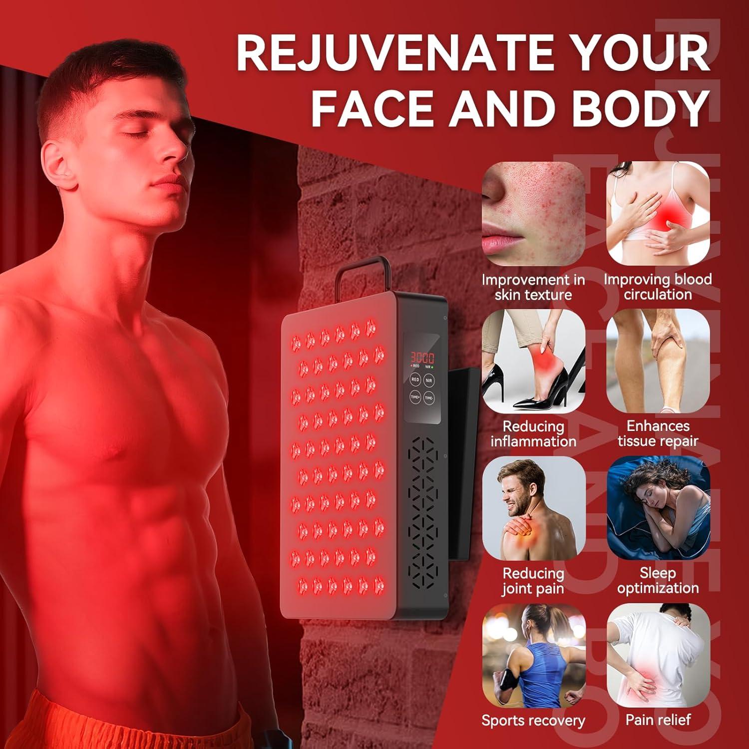 Panel de Terapia de Luz Roja Velicha X300 300W LED Infrarrojo