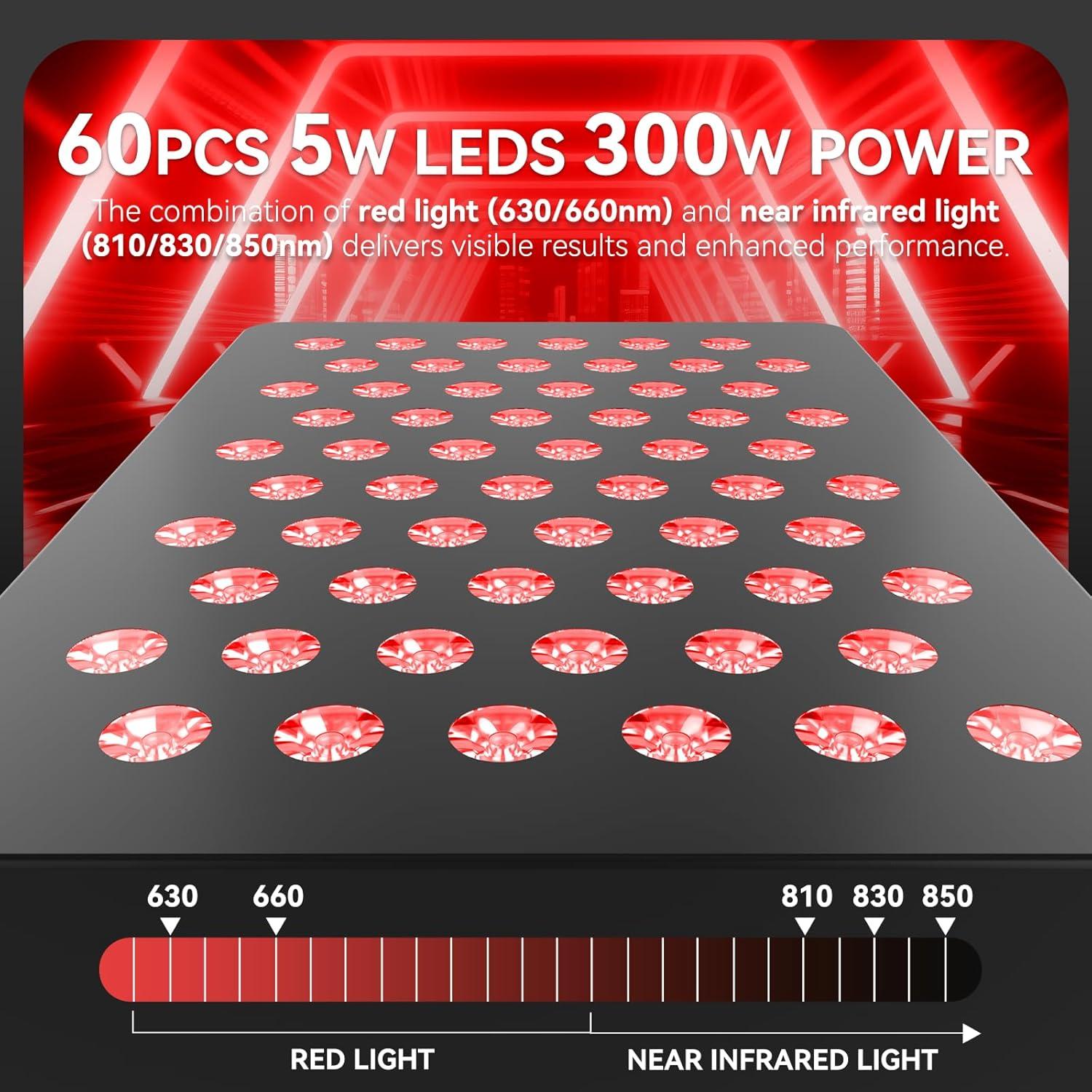 Panel de Terapia de Luz Roja Velicha X300 300W LED Infrarrojo