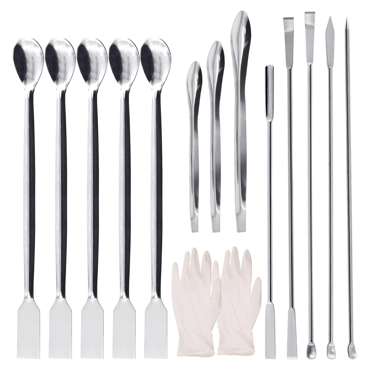 Kit de 14 Espátulas de Acero Inoxidable Rustark para Laboratorio