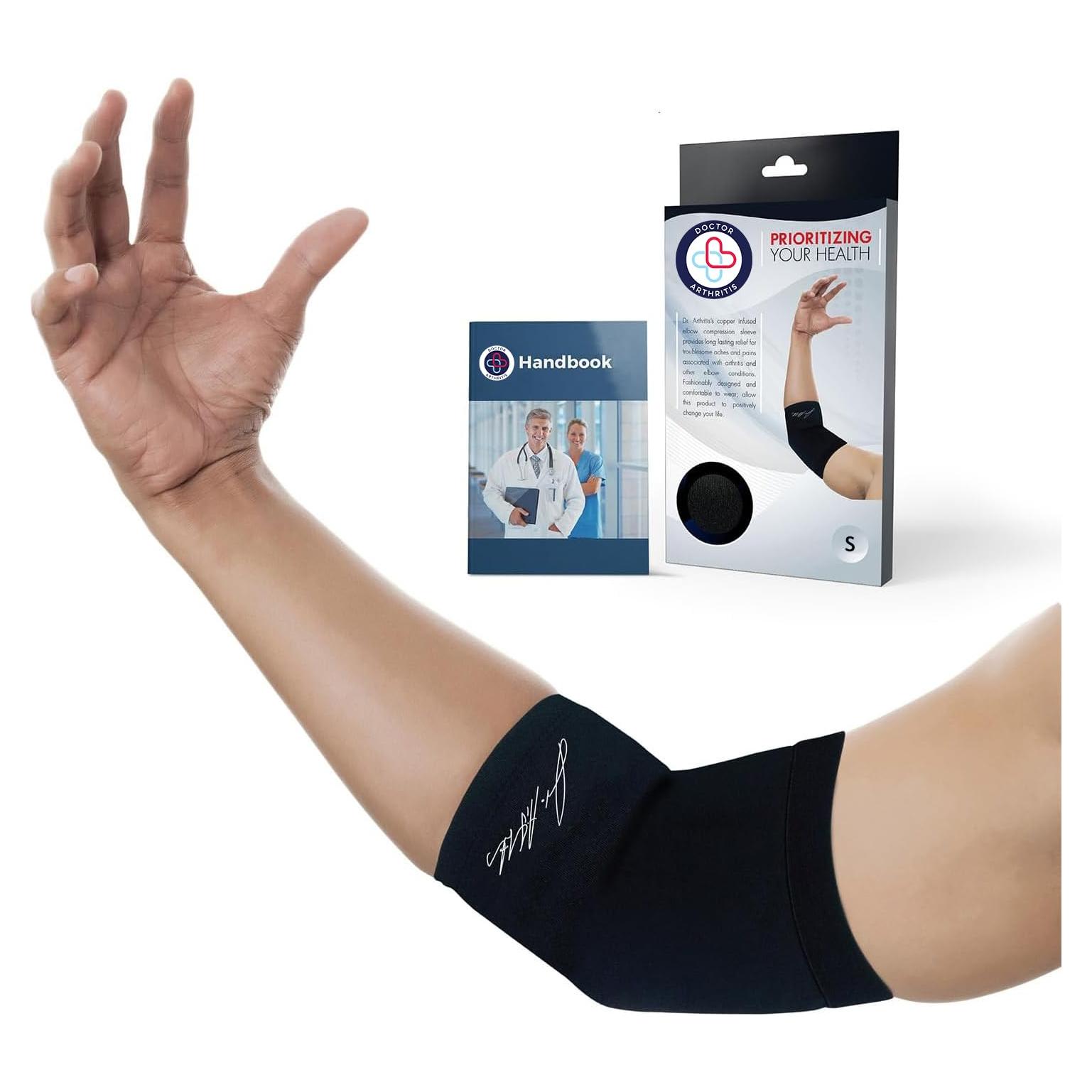 Manga de Soporte para Codo Dr. Arthritis - Pequeño Negro