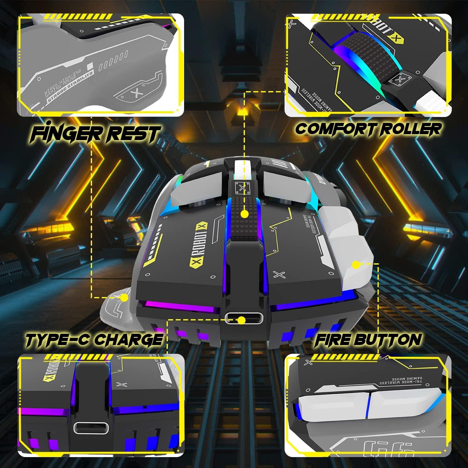 Ratón Gaming Attack Shark G6 Inalámbrico y por Cable 5 DPI RGB