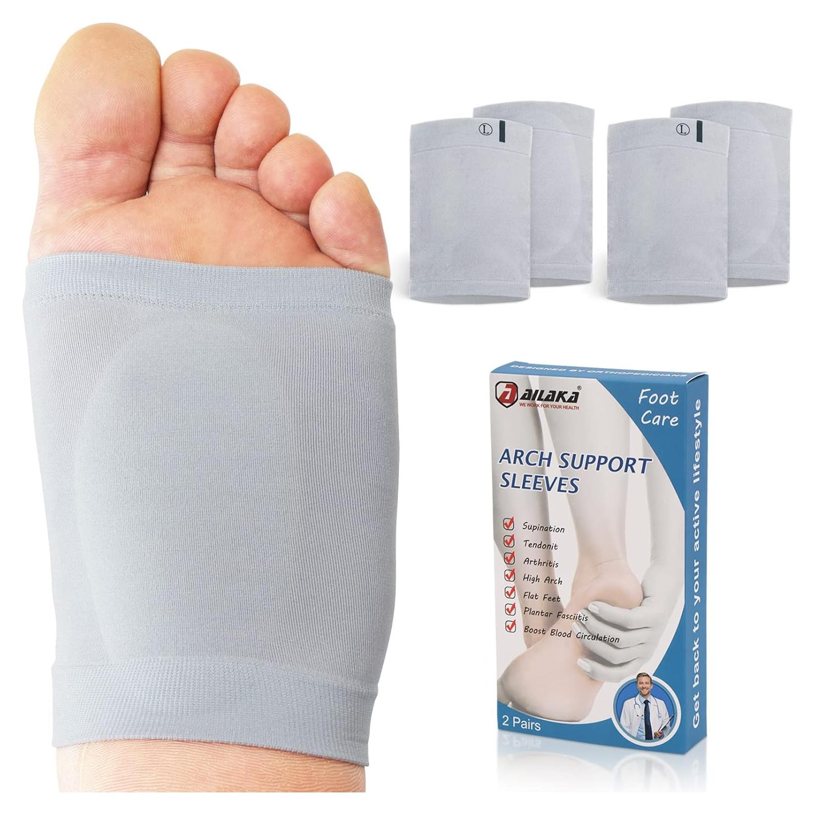 Mangas de Compresión Ailaka para Soporte de Arco - Alivio Dolor Pie Plano