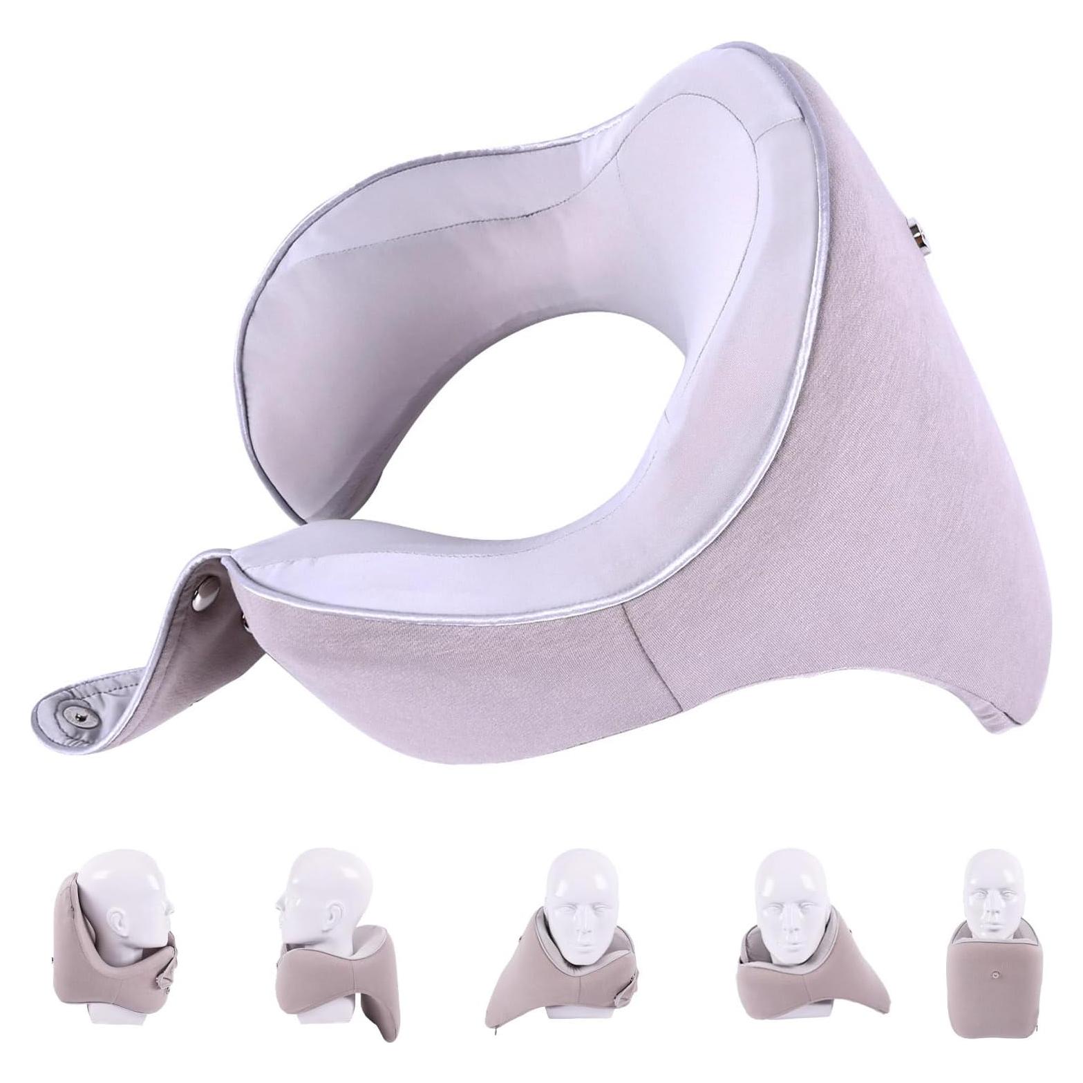 Almohada de Viaje Ajustable GOLDORANGE Espuma de Memoria Gris