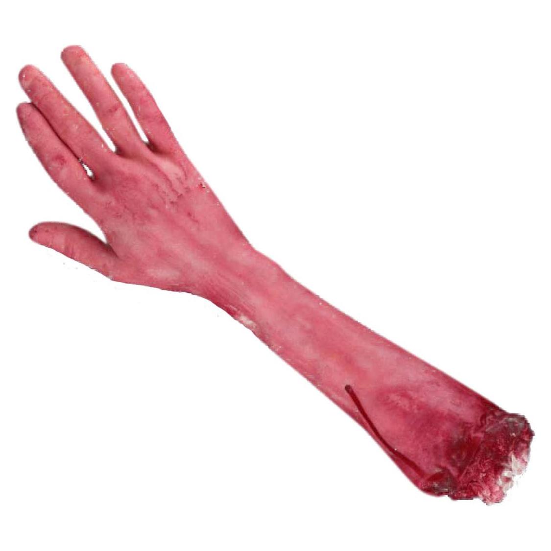 Brazo simulado de látex con sangre para decoraciones de Halloween