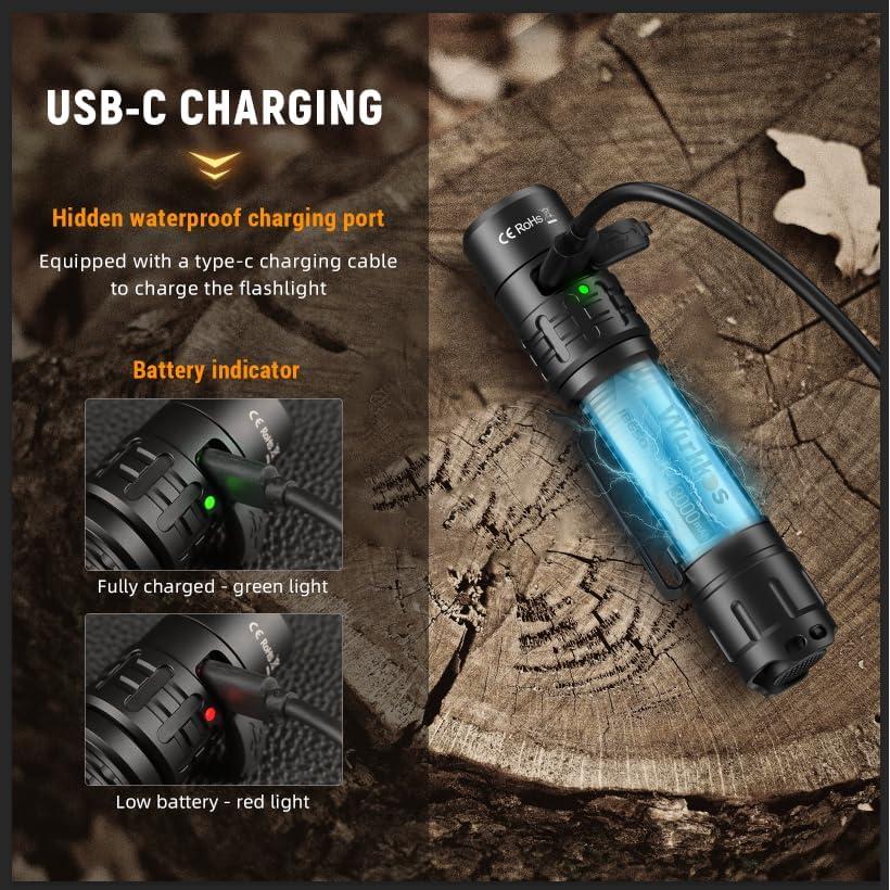 Linterna Táctica Wurkkos TD02 LED 2000 Lúmenes Recargable