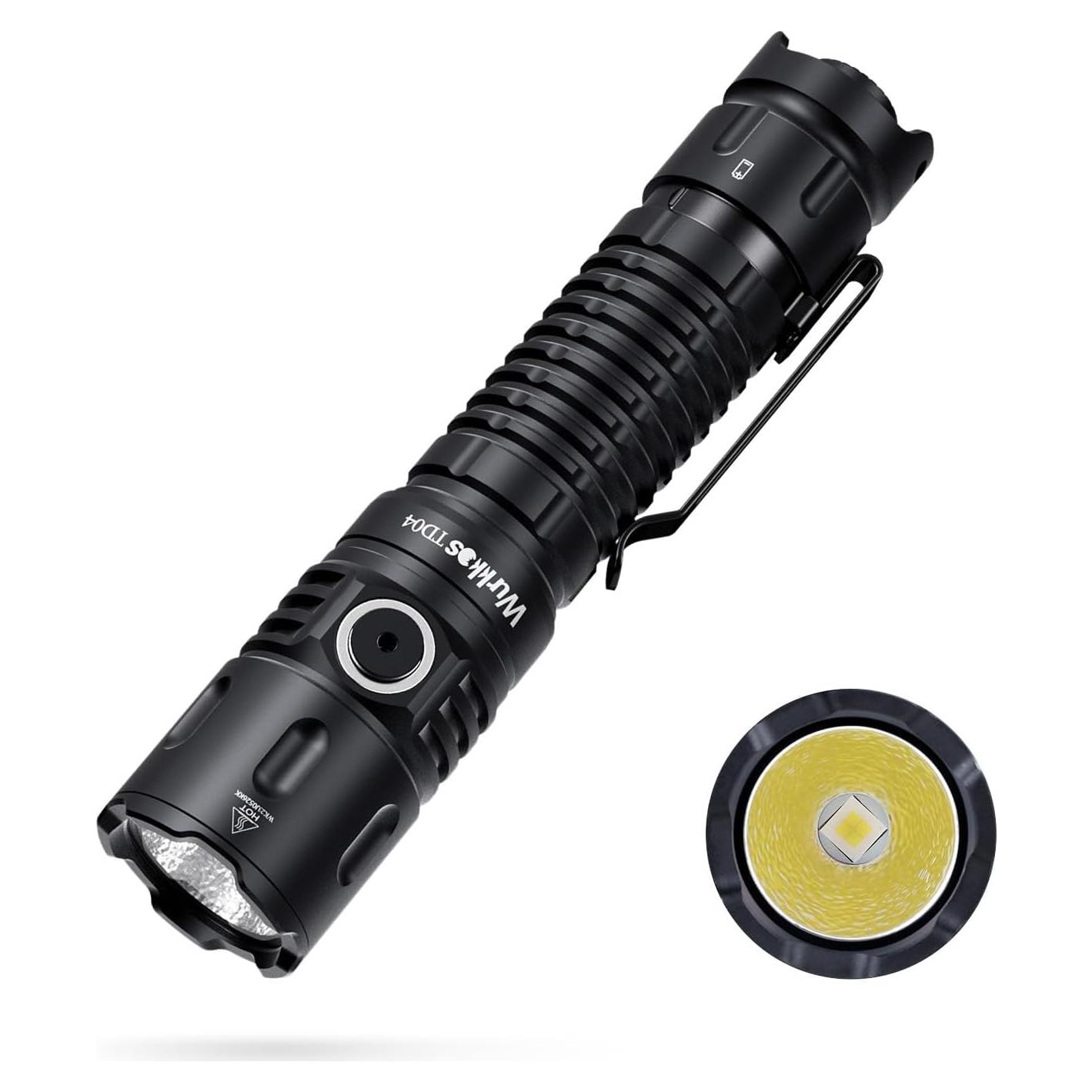 Linterna Táctica Wurkkos TD04 LED 3000 Lúmenes Recargable USB-C