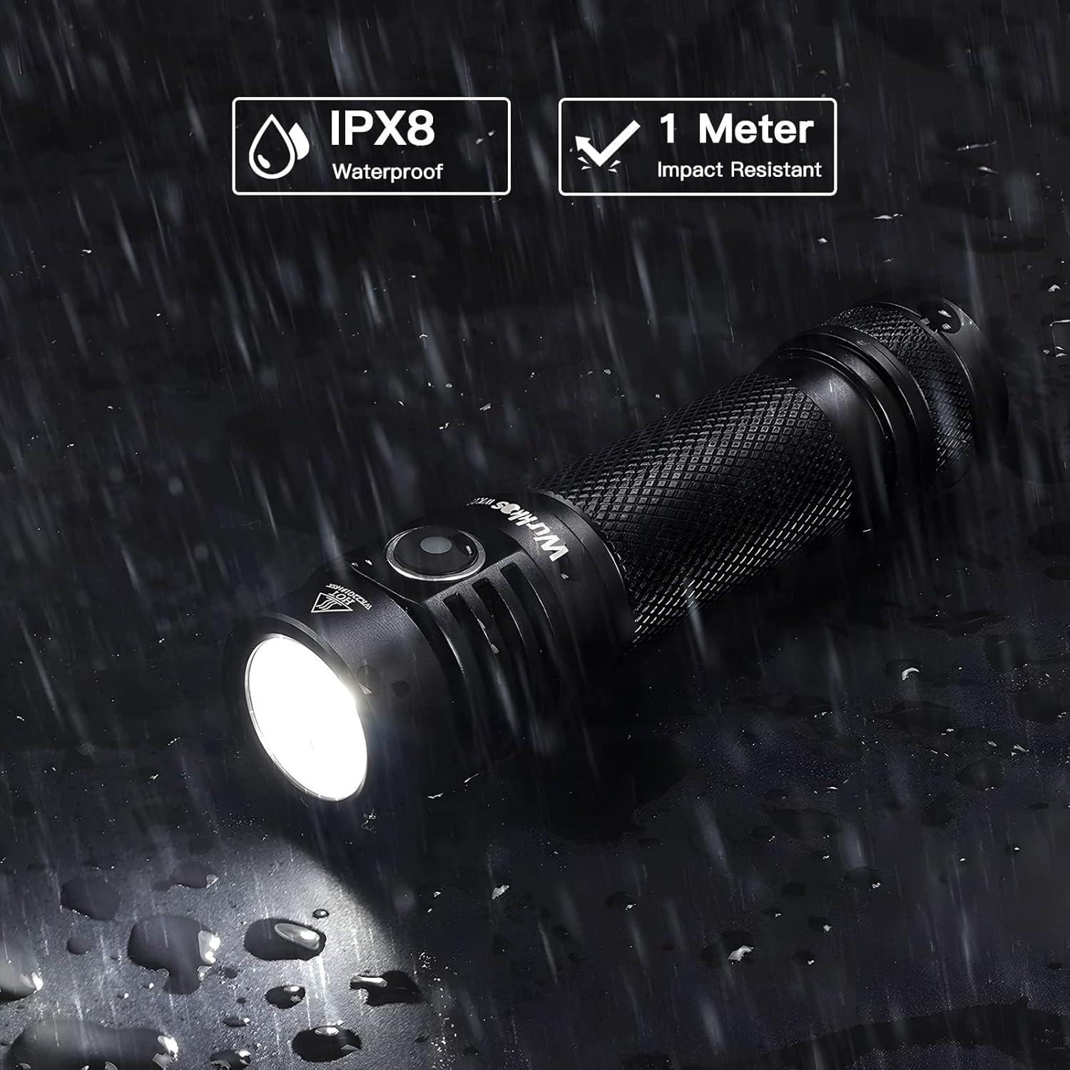 Linterna Wurkkos WK03 1800 Lúmenes LED IP68 Recargable