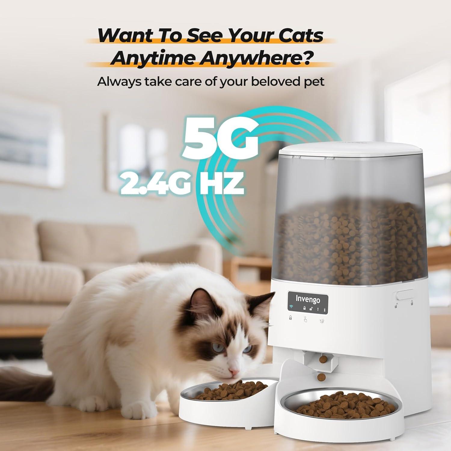 Comedero Automático para Gatos Invengo 5L Control App WiFi