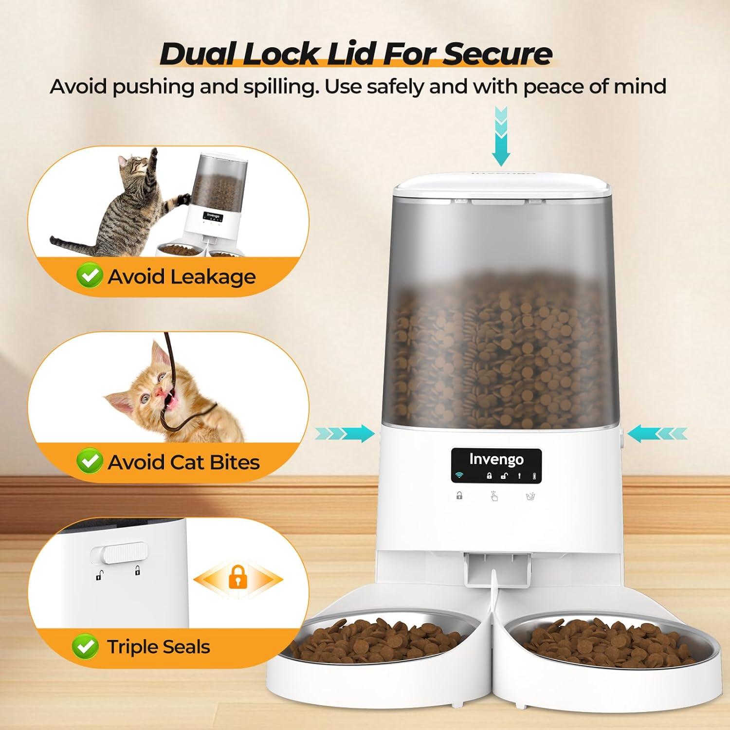 Comedero Automático para Gatos Invengo 5L Control App WiFi