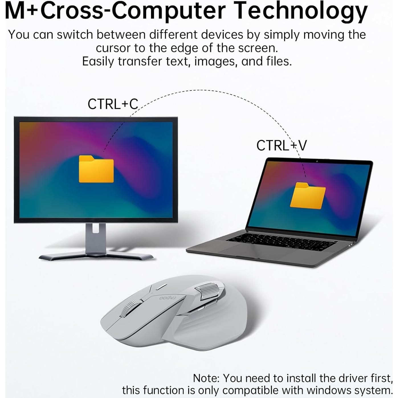 Ratón Inalámbrico Bluetooth Rapoo MT760Mini - Multi-Dispositivo