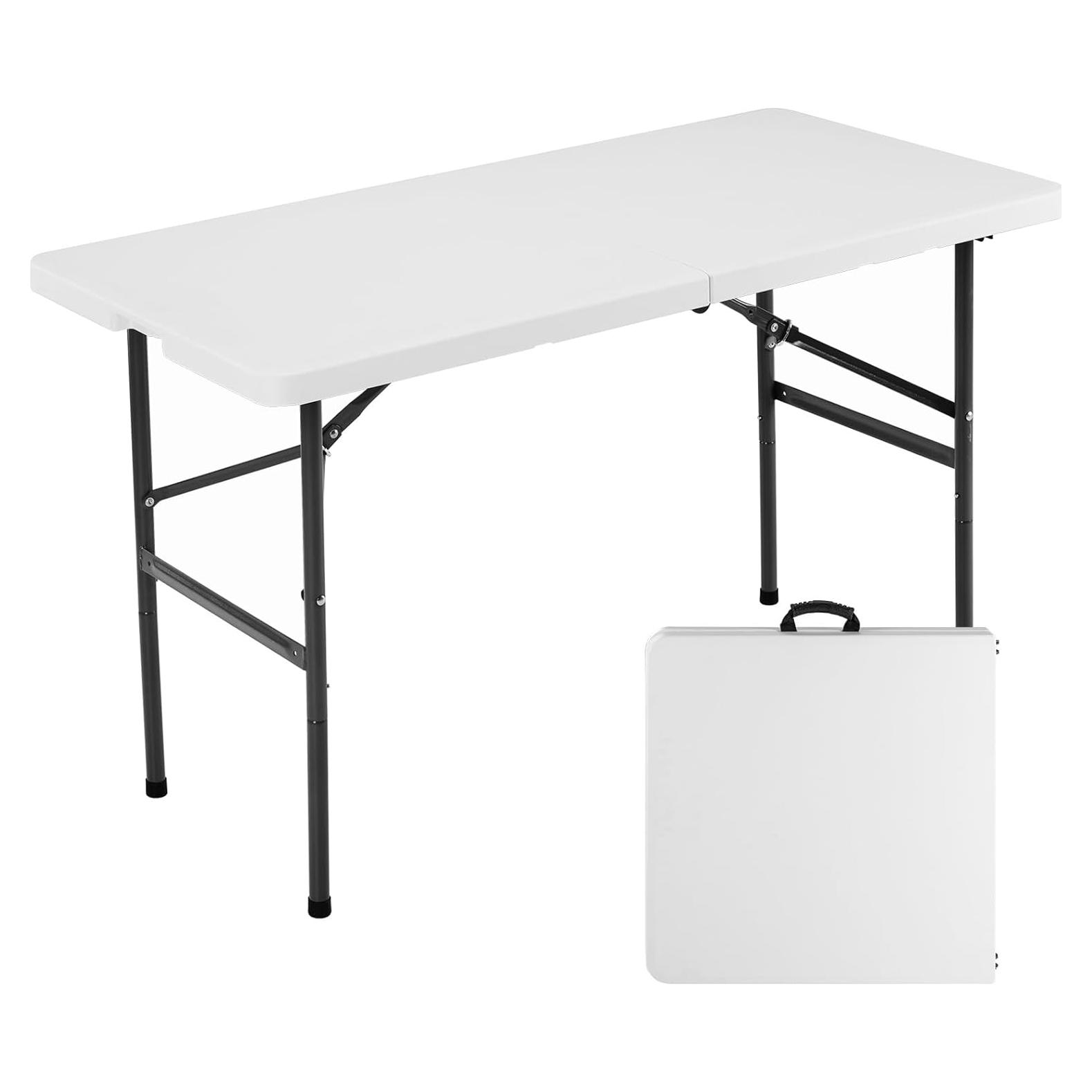 Mesa Plegable Sweetcrispy 1.22m Blanca para Camping y Picnic