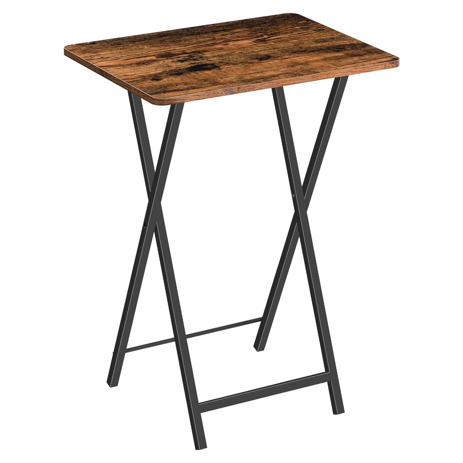 Mesa de bandeja de TV plegable HOOBRO 48x36 cm marrón rústico
