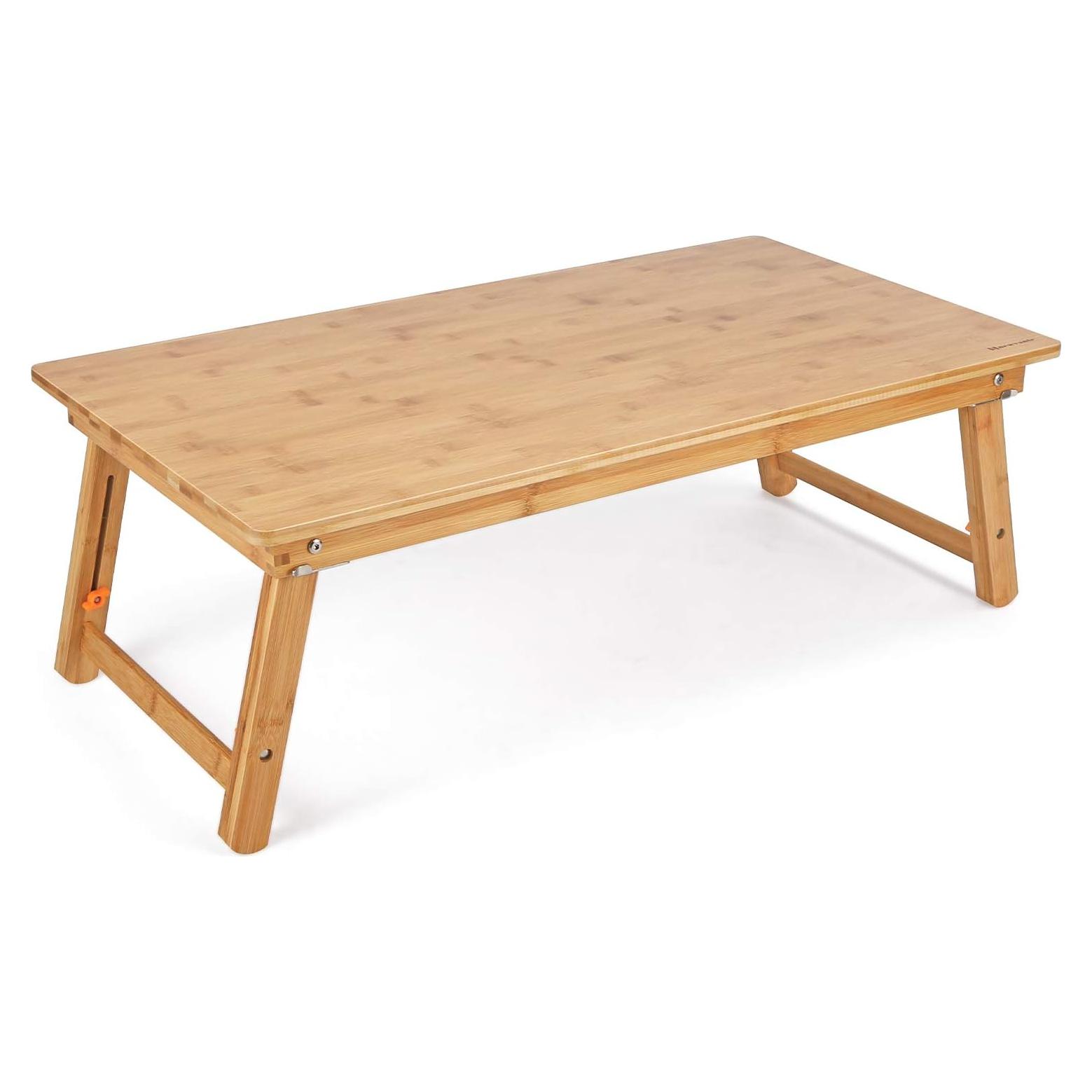 Mesa de Suelo Ajustable Nnewvante de Bambú 85.1x45cm Plegable