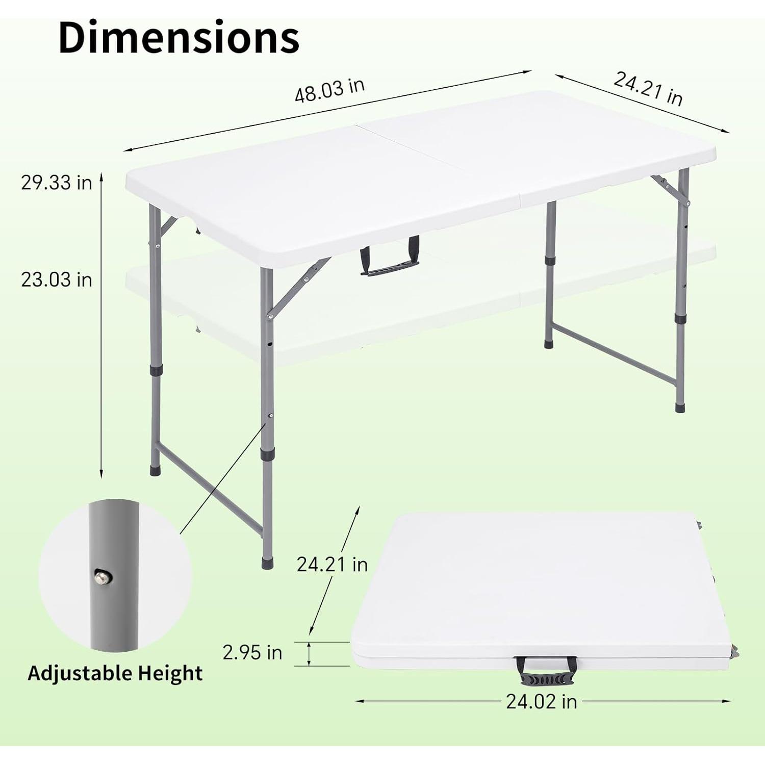 Mesa Plegable Rectangular CHRONELLE 121.92x60.96 cm Ajustable
