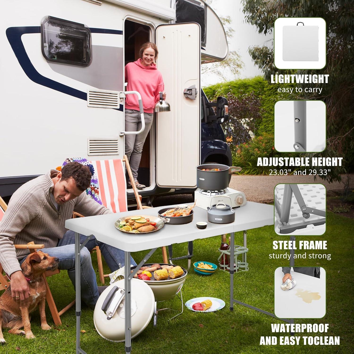 Mesa Plegable Rectangular CHRONELLE 121.92x60.96 cm Ajustable