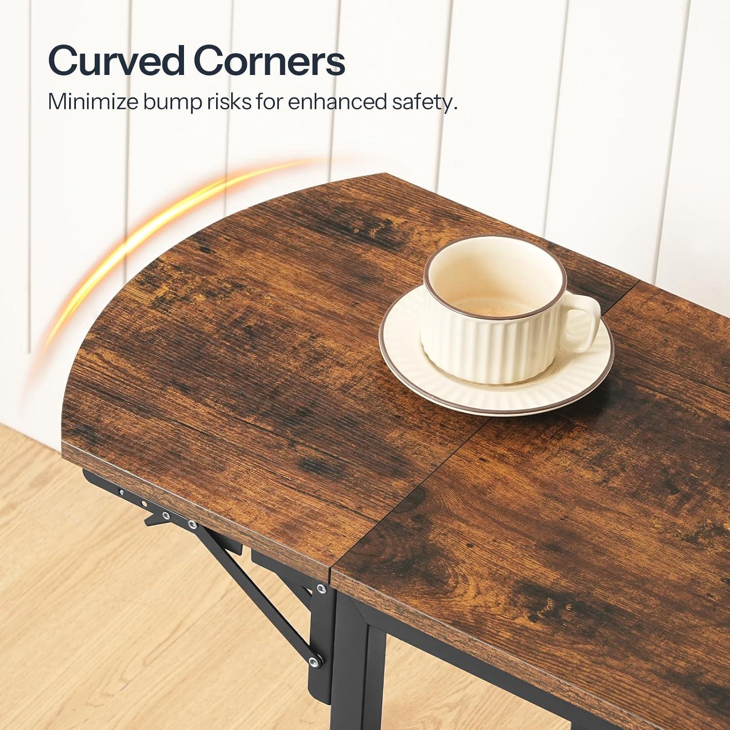 Mesa Lateral Plegable HOOBRO BF172BZ01, 84x38cm, Marrón Rústico