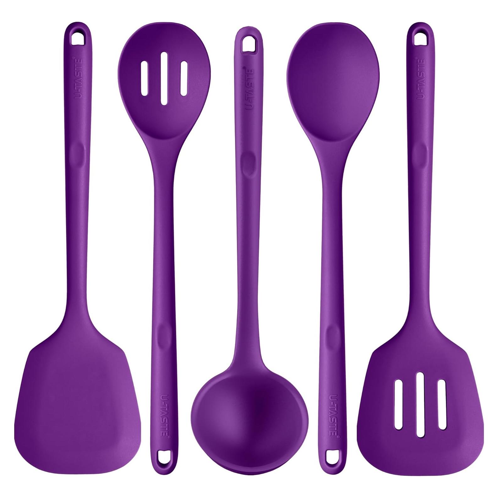 Juego de Utensilios de Cocina U-Taste Silicona 5 Piezas Púrpura
