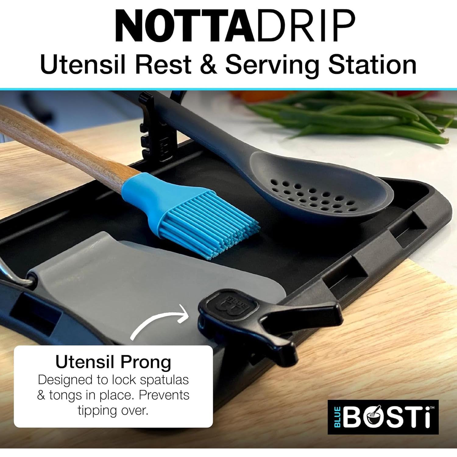 Soporte de Cuchara de Silicona Nottadrip 3 Piezas Negro