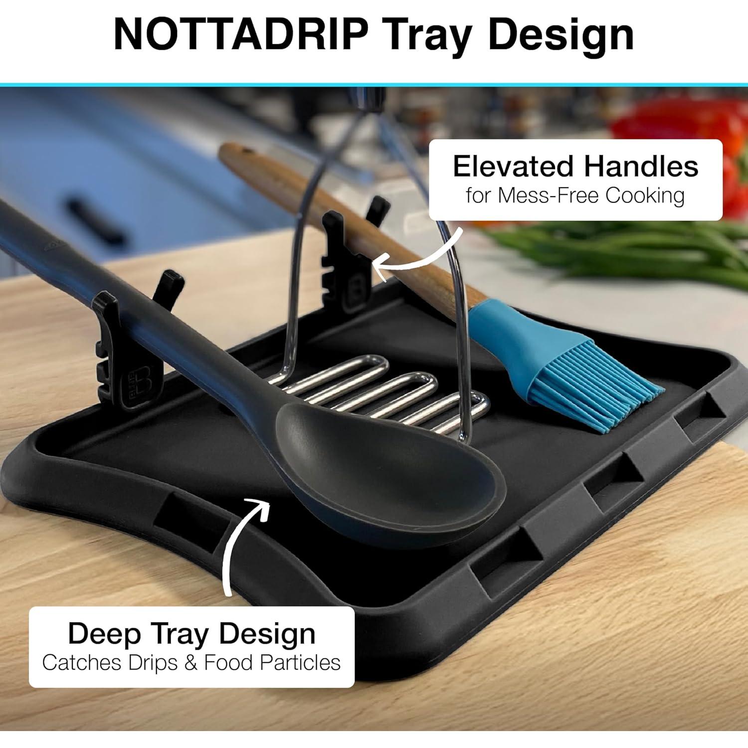 Soporte de Cuchara de Silicona Nottadrip 3 Piezas Negro