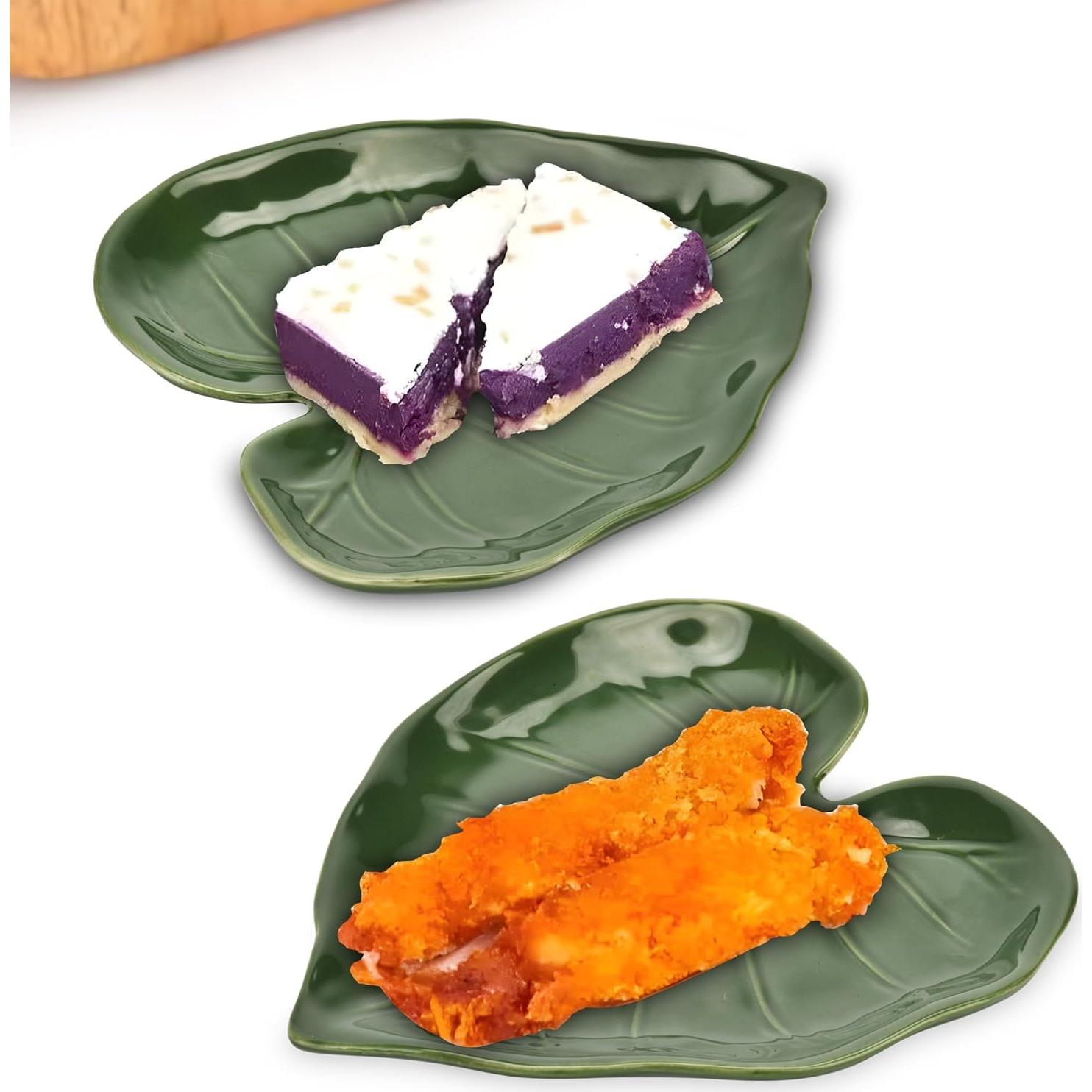 Soporte de Cuchara de Cerámica Verde Hoja BUYNEED 14.73x12.19cm