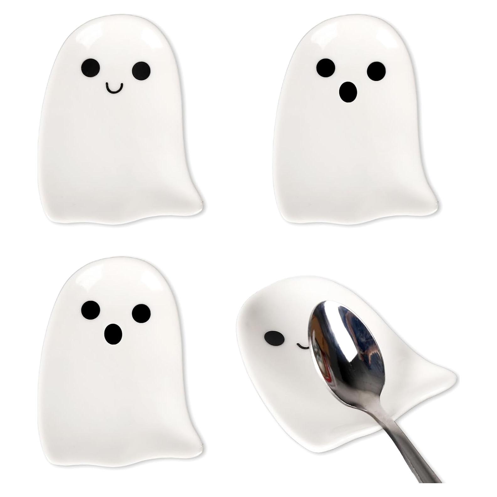 Reposapantallas de Cerámica Fantasma Whaline - 4 Piezas Halloween