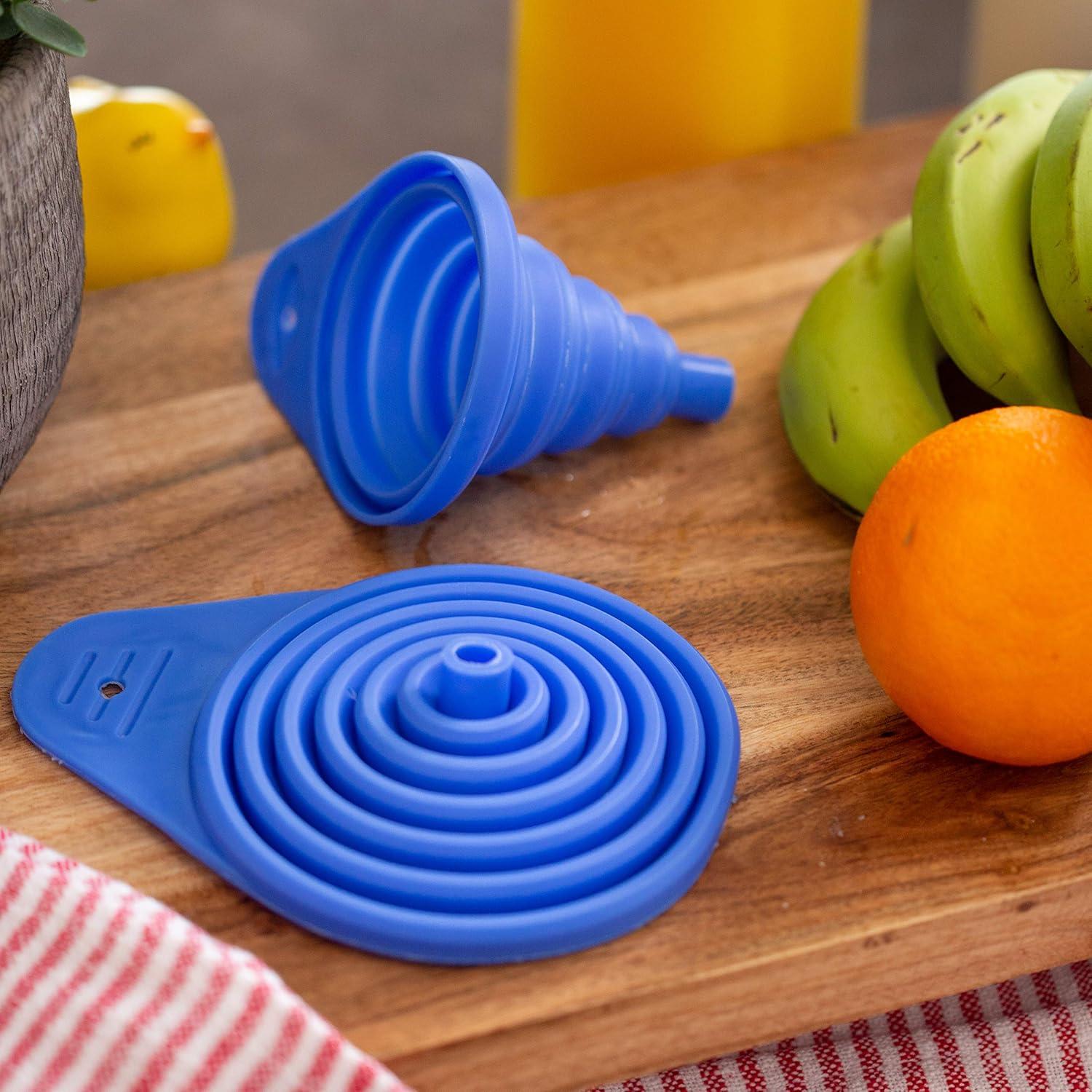 Chef Craft Collapsible Funnel, 5 inch, Blue
